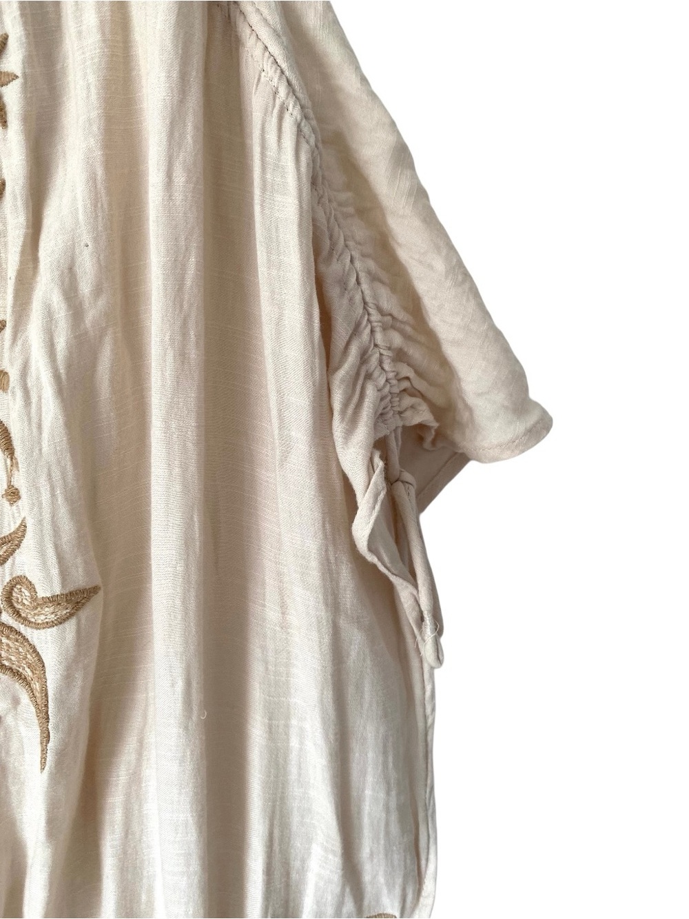 Free People Weila Tan Cream Embroidered Lace Romper size medium with pockets - Picture 8 of 10